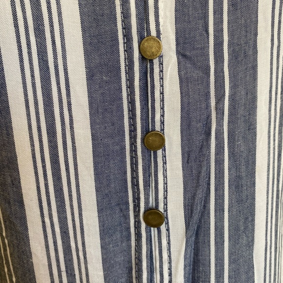 ModCloth en crème nautical lightweight blue white striped spaghetti strap tank S - Picture 6 of 7